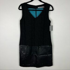 Marc New York Andrew Marc NWT Sheath Dress Sleeveless Mixed Media Faux Leather 6